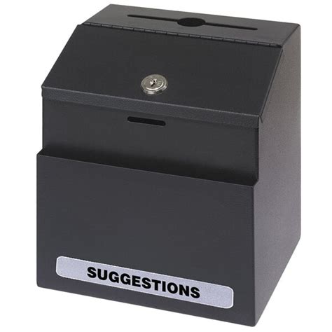 safco locking steel suggestion box black|safco suggestion card.